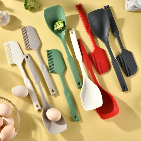 Spatola In Silicone Cucchiaio Resistente Al Calore Antiaderente Strumento Da Cucina Multifunzionale Con Manico Ergonomico