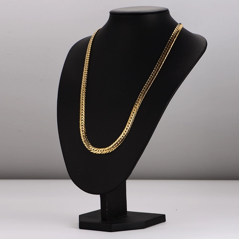 Collar Y Pulsera De Cadena De Acero Inoxidable 304 Bañado En Oro De 18K Joyería De Eslabones Pulidos Hip Hop Punk Para Hombre