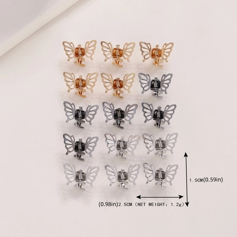 Mini Pinzas Para El Cabello De Mariposa Metal Hueco Pequeñas Horquillas Accesorios Para Mujeres Niñas
