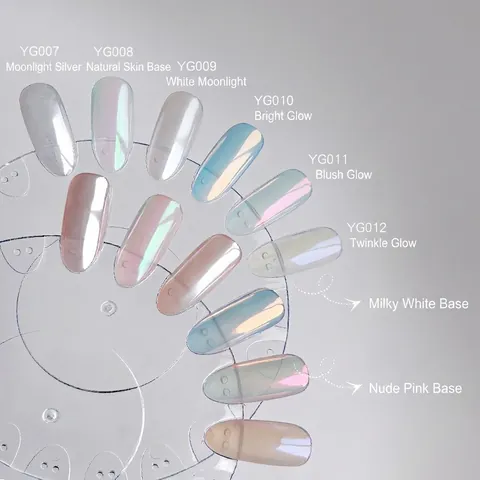 Polvere Per Unghie Moonlight Aurora Effetto Specchio Cromo Perla Artificial Iridescente Decorazione Per Manicure Lucentezza Con Applicatore