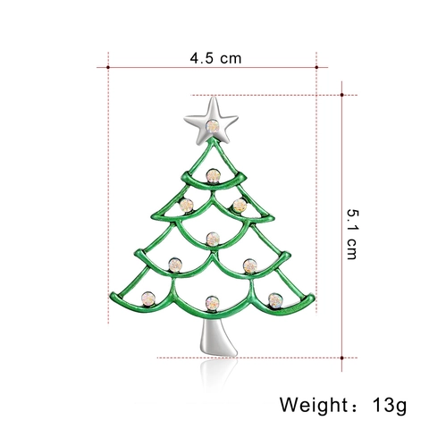 Spilla Albero Di Natale Lega Smalto Verde Strass Colorati Stella Pin Gioielli Festivi Per Donne Uomini