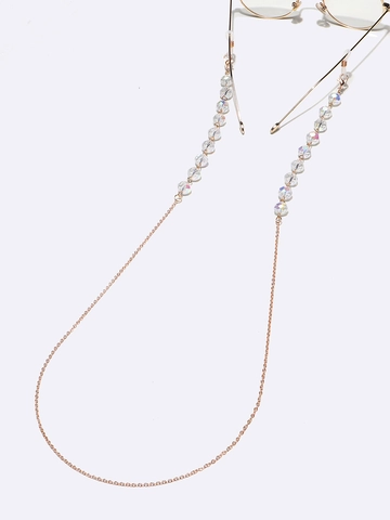 Catena Per Occhiali Antiscivolo Alla Moda Da Donna Perle Di Cristallo Cinturino Per Occhiali In Metallo Supporto Decorativo Per Occhiali Da Sole Cordino Con Passanti In Silicone