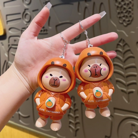 Face Changing Doll Keychain Stress Relief Toy Cartoon Plastic Animal Figure Pendant For Bag Decoration Cute Novelty Gift