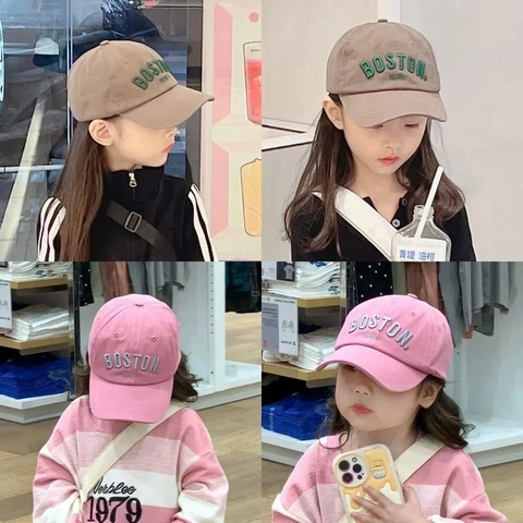 Kids Baseball Cap Cotton Blend Embroidered Sun Protection Adjustable Fashion Peaked Hat For Boys Girls