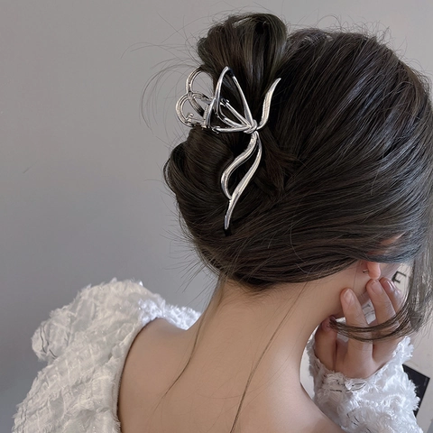 Metall Schmetterling Haarklammer Groß Legierung Schleife Design Mode Haarschmuck Für Frauen