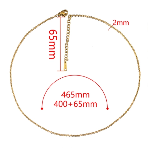 Collar De Cadena De Eslabones De Acero Inoxidable Con Cierre De Langosta Y Cadena De Extensión Para Joyería DIY