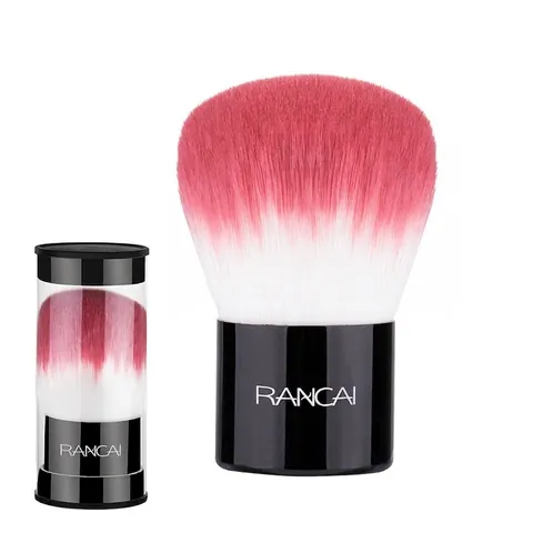 Pennello Trucco Retrattile Portatile Fibre Sintetiche Tubo In Alluminio Con Cappuccio Strumento Per Cipria Fard Per Donne