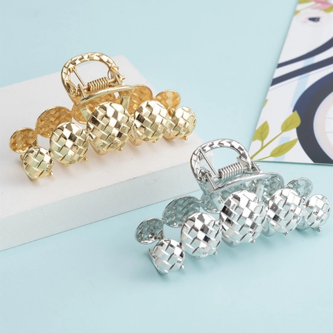 Metall Haarklammer Webstruktur Rundes Design Starker Halt Minimalistisch Elegante Haarnadel Für Frauen Tägliches Accessoire