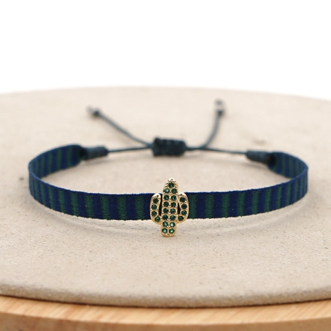 Bracciale In Nastro Intrecciato A Mano Con Pendente In Lega E Strass Regolabile Stile Bohemien Etnico Gioiello Versatile
