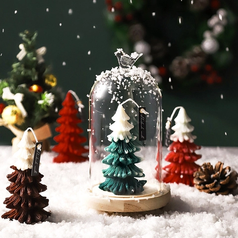 Weihnachtsbaum Duftkerze Handgefertigte Wachs Dekoration Festliches Ornament Winter Feiertagsgeschenk