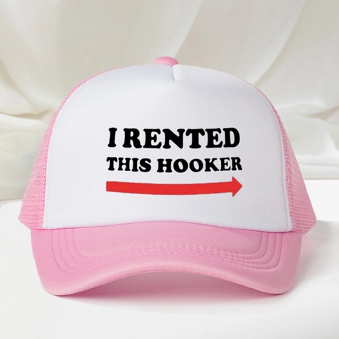 Trucker Hat Funny Slogan Print Mesh Baseball Cap Adjustable Polyester Sun Protection Casual Outdoor Headwear Men Women