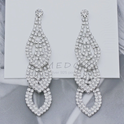 Elegant Copper Water Drop Earrings With Rhinestones And 925 Sterling Silver Post Luxurious Bridal Wedding Jewelry For Women