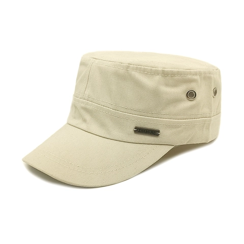 Cadet Pet Militaire Stijl Platte Hoed Katoen Polyester Ademend Zonnescherm Buiten Verstelbaar Voor Heren