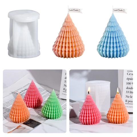 Molde De Silicona Árbol De Navidad Para Velas Aromáticas DIY Diseño Geométrico Ornamento De Aromaterapia Artesanía
