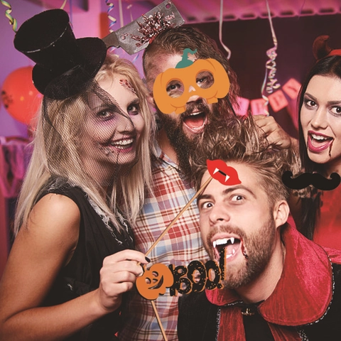 Halloween Fotobox Requisiten DIY Karton Handgehalten Kürbis Fledermaus Geist Party Dekorationen Für Cosplay Party