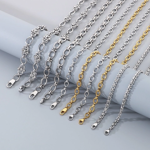 Minimalist Link Chain Jewelry Stainless Steel Necklace And Bracelet For Men Women Fashion Commuting Simple Style