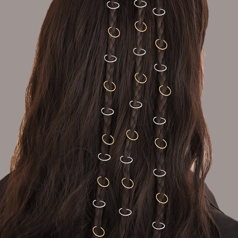 Anelli Per Trecce In Lega Texturizzata Decorazione Per Capelli Fibbie In Metallo Circolari Per Trecce Accessori Per Styling Donna