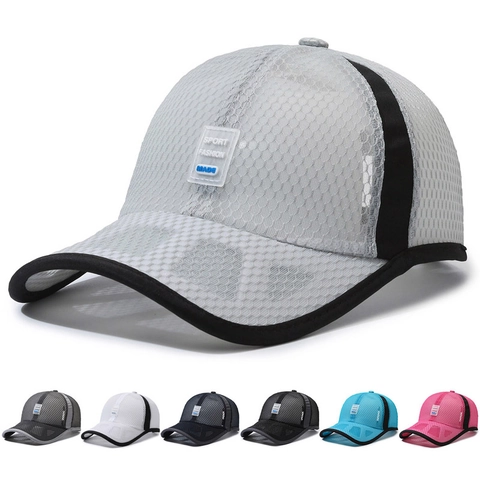 Cappello Da Baseball In Rete Poliestere Traspirante Traforato Protezione Solare Sport All'aperto Regolabile Per Uomo Donna
