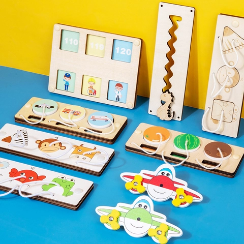 Wooden Busy Board DIY Accessories Montessori Educational Toys Early Learning Sensory Training Fine Motor Skills Parts For Kids