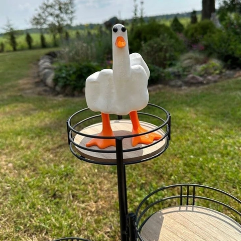 Figurine Canard Doigt D'honneur En Résine Statue Oie Rigolote Décoration Bureau Ornement Table Style Zakka