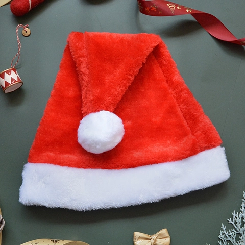 Cappello Babbo Natale Peluche Rosso Bianco Morbido Decorazione Festa Festiva Copricapo Per Adulti Bambini