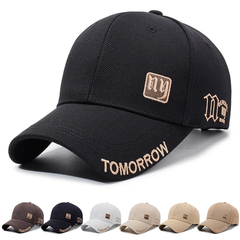 Embroidery Letter Baseball Cap Polyester Adjustable Sun Protection Outdoor Fashionable Casual Hat For Men Women