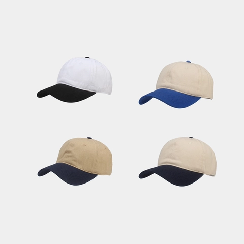 Gorra De Béisbol Algodón Puro Color En Contraste Hebilla Metálica Ajustable Protección Solar Aire Libre Unisex