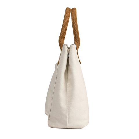 Borsa Tote in Tela Casual per Donna Grande Capacità Borsetta Business Commute Borsa a Tracolla Chiusura a Cerniera Tasca