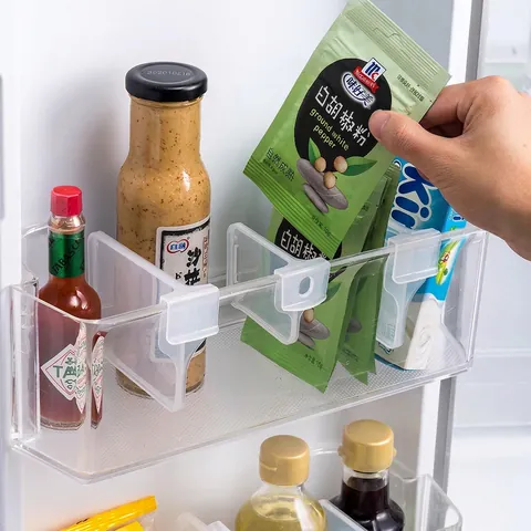 Refrigerator Side Door Divider Clips Plastic Adjustable Snap On Partition Board Organizer Storage Kitchen