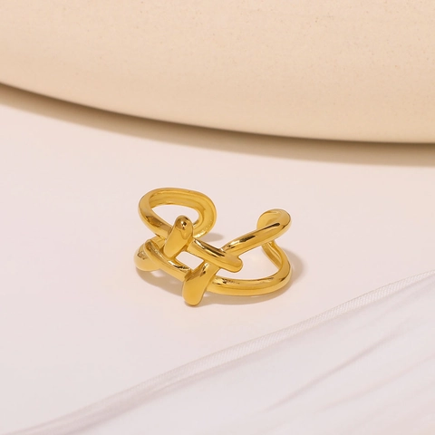 Minimalistische Geometrische Roestvrijstalen Open Ring Verstelbare Sieraden Verguld Waterdicht Hypoallergeen