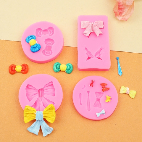 Bowknot Silicone Mold Fondant Cake Decoration Tools Bow Tie Shapes DIY Baking Craft Candy Chocolate Making