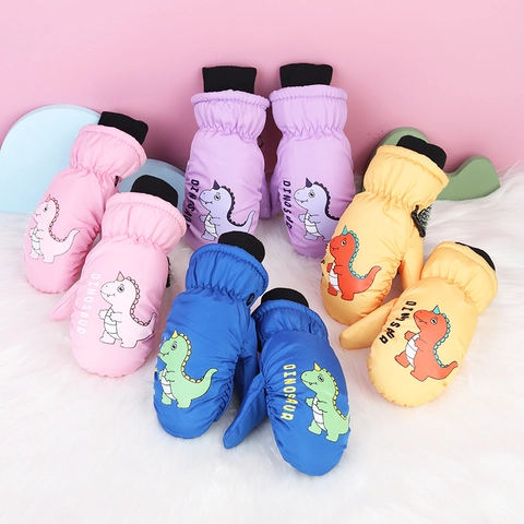 Mitones De Invierno Para Niños Impermeables Térmicos Forrados De Vellón A Prueba De Viento Guantes De Esquí Al Aire Libre Para Niños Pequeños Niños Niñas Dibujos Animados Lindos