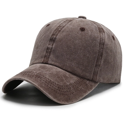 Washed Cotton Baseball Cap Vintage Distressed Dad Hat Adjustable Metal Buckle Plain Solid Color Retro Outdoor Sport Unisex