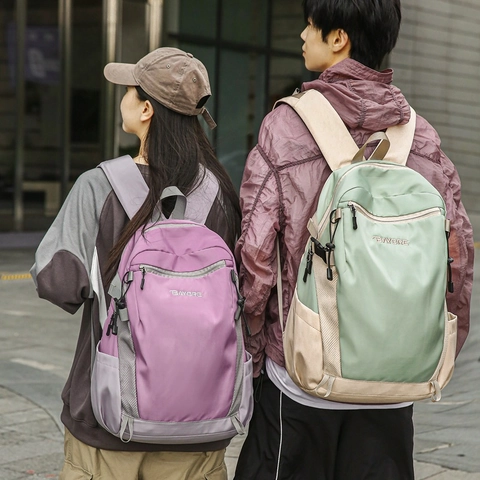 Unisex Nylon Backpack Large Capacity Water Resistant Utility Style School Travel Casual Outdoor Letter Print