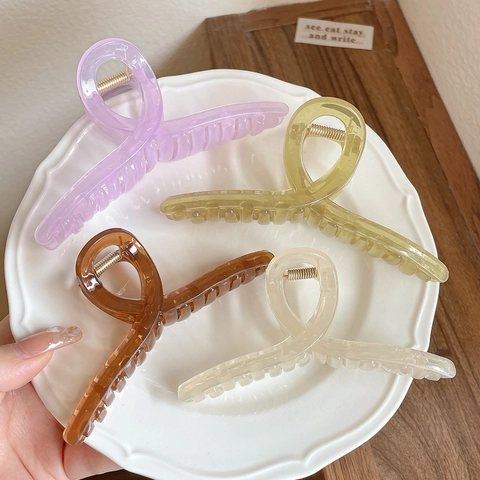 Pinzas Para El Cabello Grandes De Plástico Horquillas De Estilo Coreano Simple Accesorios Elegantes Para Mujer