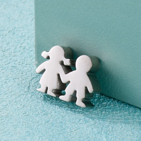 Dijes De Acero Inoxidable De Niño Y Niña De La Mano Accesorios Para Hacer Joyas De Bricolaje Colgantes De Dibujos Animados