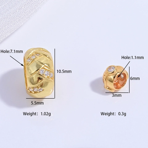 925 Sterling Silver Beads Hollow Lattice Zircon Charm Spacer Beads For DIY Jewelry Making Round Barrel Shape Accessories