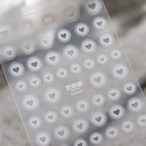 Stickers 3D Pour Ongles Ultra Mince Transparent Autocollant Motifs Coeur Étoile Papillon Pour Manucure DIY