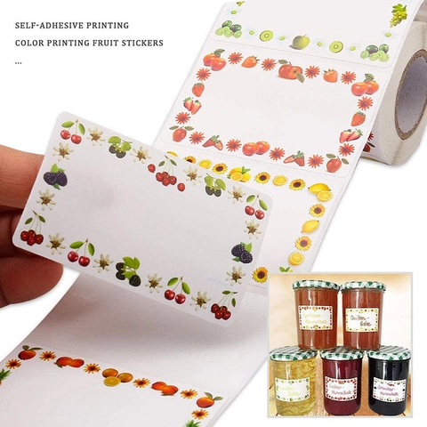 Etichette Da Cucina Scrivibili Impermeabili All'Olio Adesivi In Carta Sintetica Per Barattoli Bottiglie Bordo Frutta Fiori