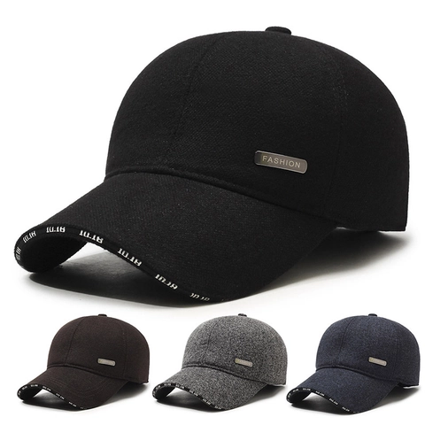 Herren Winter Baseballkappe Wollfleece Gefüttert Ohrenschutz Outdoor Winddicht Verstellbare Warme Hut Mode Sportlich