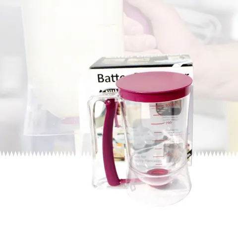 Handheld Batter Dispenser Plastic Measuring Jug With Trigger Bottom Release For Pancakes Cupcakes Waffles Baking Tool