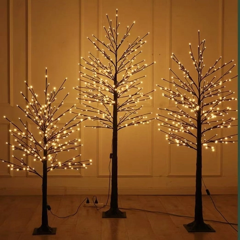 Artificial LED Birch Tree Light Warm White Plug In For Christmas New Year Festival Home Decoration Atmosphere Modern