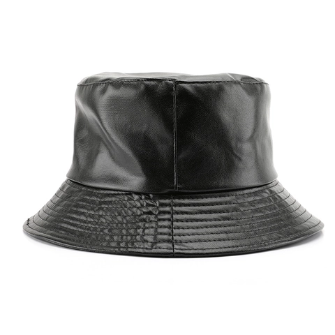 Sombrero De Pescador Vintage De Cuero PU Impermeable Cortavientos Ajustable Color Sólido Chic Para Mujer