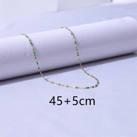 Collana Minimalista In Acciaio Inossidabile Con Perline Di Smalto Colorate Catena A Labbro Moda Sottile Per Donna
