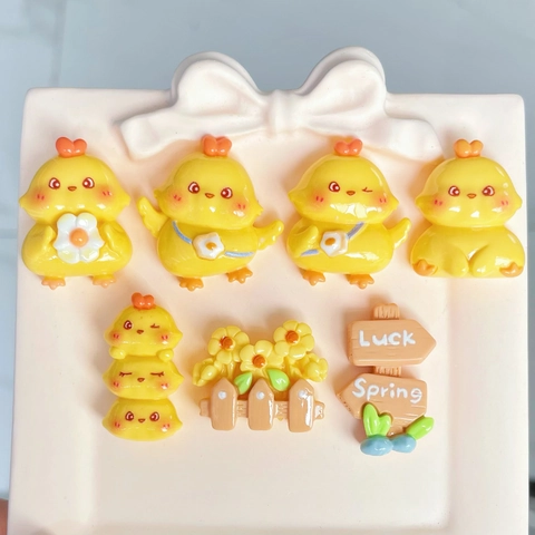 Pulcino Giallo Cartone Animato Ciondoli Miniatura In Resina Accessori Fai Da Te Per Micro Paesaggio Decorazione Cover
