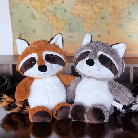 Cute Raccoon Plush Toy Soft Stuffed Animal Doll Long Plush Polyester Fiber PP Cotton Padding Kids Birthday Gift