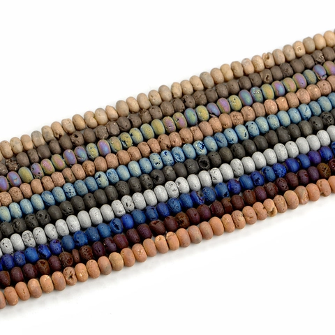Natural Geode Agate Gemstone Rondelle Abacus Beads Electroplated Druzy Texture For DIY Jewelry Making Crafts