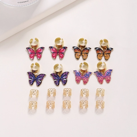 Vlinder Dreadlock Ringen Legering Gevlochten Haar Sieraden Goud Holle Haarlussen DIY Vlecht Decoratie Voor Dames