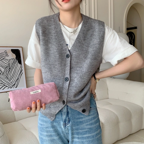 Vintage Corduroy Pencil Case Solid Color Minimalist Stationery Bag Multi-functional Zippered Organizer For Students And Office
