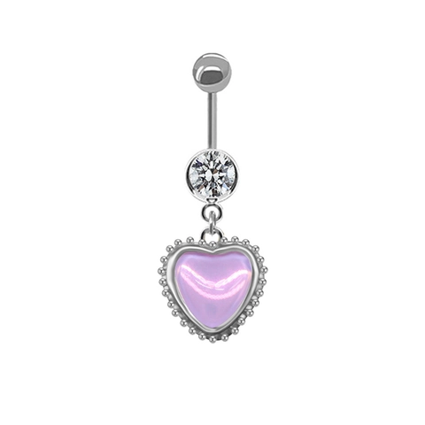 Élégant Anneau de Nombril en Alliage de Zinc avec Zircone Cubique Résine Irisée Étoile Nœud Bijoux de Piercing pour Femmes